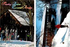 2~4X6 Postcards  Newry ME Maine CROSS COUNTRY SKIERS~SUNDAY RIVER COVERED BRIDGE picture