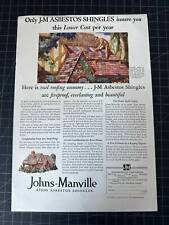 Vintage 1929 Johns-Manville Shingles Print Ad picture