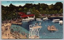 Floridas Fl World Famous Silver Springs Linen Daytona Beach 1946 Cancel Postcard picture