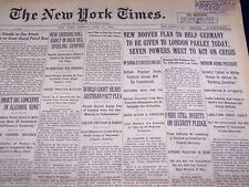 1931 JULY 21 NEW YORK TIMES - NEW HOOVER PLAN TO HELP GERMANY - NT 2214 picture