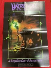 WEREWOLF THE APOCALYPSE POSTER 33X22 WHITE WOLF PROMO RPG GAME 1992 folded picture