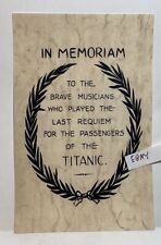 1912 TITANIC BRAVE BAND MUSICIANS WHO PLAYED WHILE SINKING MEMORIAM NEW POSTCARD picture