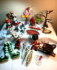 Huge Lot Vintage Mixed Christmas Ornaments Figurines Mouse Stockings Santa   354 picture