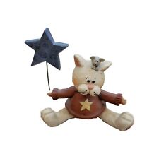 😺Suzi Skoglund Fat Cream Cat Whiskers Figurine Stars Star Balloon Mouse Friend  picture