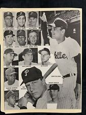 Philadelphia Phillies Johnny Callison Tony Gonzalez 1962 JKW Baseball 8X11 Sheet picture