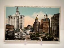Vintage 1912 Municipal Building Newspaper Row and City Hall Park NYC NY Postcard picture