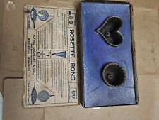 Antique 1905 Rosette Irons w/Original Box & Handle Alfred Andresen & Co picture