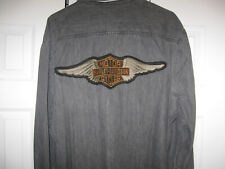 Men's AUTHENTIC HARLEY DAVIDSON L/S Shirt with 1903 and WINGS Applique NEW- 2XL picture