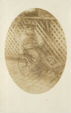RPPC Postcard Little Boy in Pullman Pedal Car Oval Vignette picture