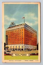 Topeka KS-Kansas, Hotel Jayhawk, Advertising, Antique Vintage Souvenir Postcard picture