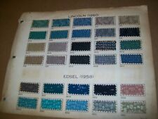 1958 1959 1960 Ford EDSEL + 1960 Lincoln car upholstery sample set-used picture