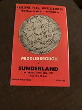 1971 Middlesborough V Sunderland Football Programme picture