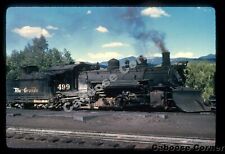 D&RGW 499 awaiting call at Chama 6-27-56 Richard B Jackson 35mm Slide Al Chione picture