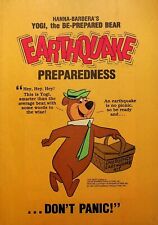 1983 HANNA BARBERA'S YOGI THE  BEAR EARTHQUAKE PREPAREDNESS PAMPHLET - E14-L picture