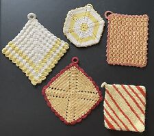 Vintage Lot of 5 Handmade Crochet Pot Holders picture