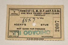5/27/39 Tacoma Chicago One Way First Class Milwaukee Road $64.34 Ticket Stub VTG picture