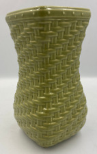 Longaberger Pottery Woven Reflections Vase – 8 1/4” Sage Green picture
