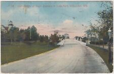 Milwaukee Wisconsin WI Postcard 1914 Lion Bridge South Entrance Lake Park picture