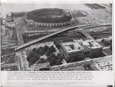1954 Press Photo Aerial Shot of Cleveland Municipal Stadium as Fans Leave picture