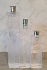 Vintage Astrolite Products  Various Sized Lucite & Metal Candle Holder Set x 3 picture