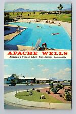 Mesa AZ-Arizona, Apache Wells Mobile City Advertising, Antique, Vintage Postcard picture