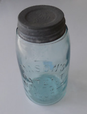 1858 Mason's Patent Quart Aqua Canning Jar - Ground Rim - Nov 26, 1867 Patent picture