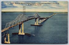 The Old Sunshine Skyway Bridge - Now Demolished - St. Petersburg, FL - Postcard picture