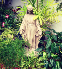 34 inch Virgin Mary Garden Statue Christian Outdoor Figurine Sculpture Decor picture
