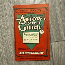 Vintage New Haven Map Arrow Street Guide Connecticut Massachusetts New Jersey picture