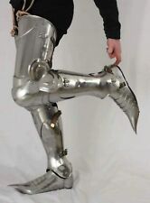 Hammered 18 Gauge~Steel Medieval~Gothic Leg Set Armor~With Sabatons picture