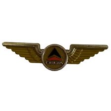 Delta Airlines Wings Brooch Badge Authentic Stoffel Gold Tone Plastic Pin 2.5