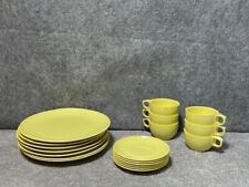 Watertown Melmac Set of 6 Coffee Cups & Saucers 7 Dinner Plates USA Yellow picture