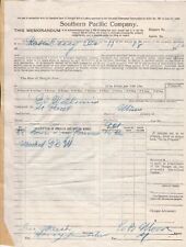 U.S. Southern Pacific Company 1912 Conditions on Reverse Memorandum Ref 41879 picture
