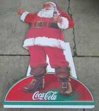  Vintage Coca Cola Santa w/ Bottle Christmas Cardboard Sign Advertisement B picture