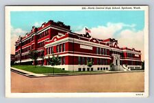 Spokane WA- Washington, North Central High School, Antique, Vintage Postcard picture