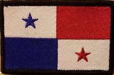 PANAMA Flag Patch With Hook & Loop Fastener Emblem Black Border picture