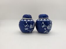 A Pair Antique Small Chinese Ginger Jar Blue & White Plum Blossom,China Marking picture