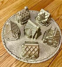 Nordic Ware Cozy Village Baking Pan - Cast Iron Aluminum Brand New 6 Cups picture