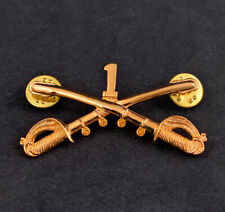 🌟US Army 1st Cavalry Crossed Saber Gold Hat Pin, First Cav, Large,  2-1/4
