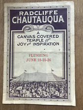 Radcliffe Chautauqua Tent Revival Brochure Flushing, Ohio Belmont Co.--Free Ship picture