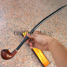 Durable 41CM Long Wooden Wood Modern Tobacco Smoking Pipe Churchwarden Gift Box picture