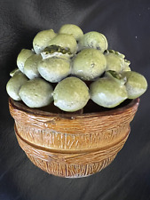 VTG Austria Cold Bronze Hand Painted Lemon Fruits Wicker Basket Still LIfe 3