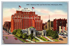 Gateway Park And Nicollet Hotel, Minneapolis Minnesota MN Postcard picture