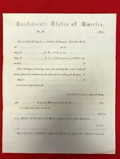 RARE CSA Document - Original Document BLANK  - 1862 picture
