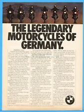 1982 BMW Legendary Motorcycles of Germany Vintage Bike Advertisement Photo Ad picture