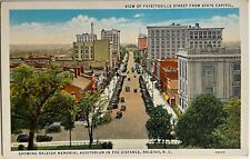 Raleigh NC Main Street Scene Aerial View North Carolina Vintage Postcard c1930 picture