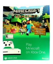 Minecraft XBox One Edition Green Toys R Us Plastic Display Sign 36x31 Poster NOS picture