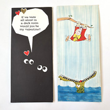 2 Vintage Hallmark Contemporary Valentine Cards, Humorous, 1 Signed, late 1960s picture