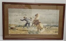 1947-48 Chrysler Sales Division American West Cowboy Roping Steer J Clymer Print picture