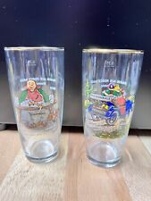 2 VTG German Drinking Glasses W/Comics, Hahn Air Force Base, NCO Club picture